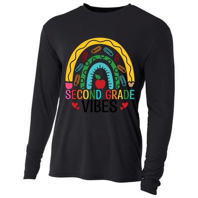 First Day Of 2Nd Grade Team Second Grade Vibes Rainbow Gift Cooling Performance Long Sleeve Crew