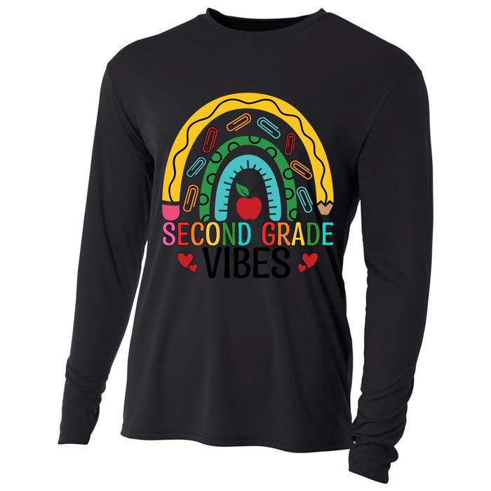 First Day Of 2Nd Grade Team Second Grade Vibes Rainbow Gift Cooling Performance Long Sleeve Crew