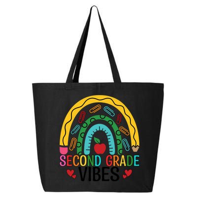First Day Of 2Nd Grade Team Second Grade Vibes Rainbow Gift 25L Jumbo Tote
