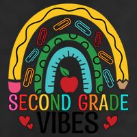 First Day Of 2Nd Grade Team Second Grade Vibes Rainbow Gift 25L Jumbo Tote