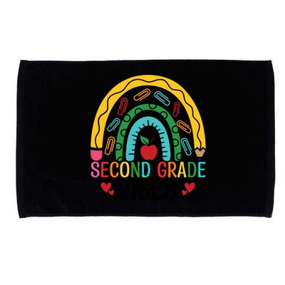 First Day Of 2Nd Grade Team Second Grade Vibes Rainbow Gift Microfiber Hand Towel
