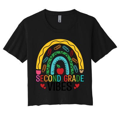 First Day Of 2Nd Grade Team Second Grade Vibes Rainbow Gift Crop Top