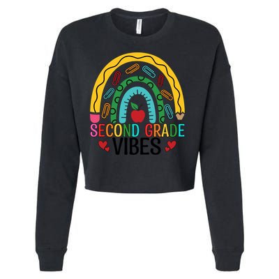 First Day Of 2Nd Grade Team Second Grade Vibes Rainbow Gift Cropped Pullover Crew