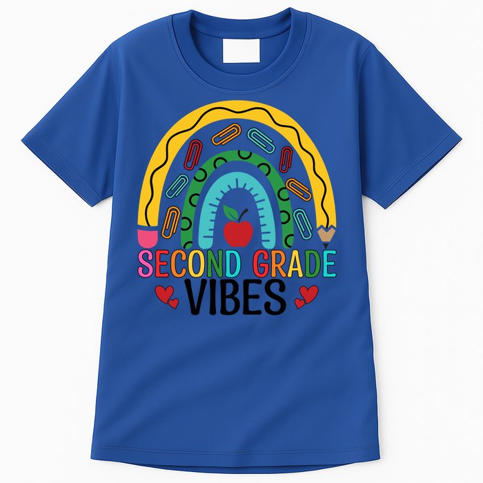 First Day Of 2Nd Grade Team Second Grade Vibes Rainbow Gift Tall T-Shirt