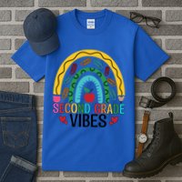 First Day Of 2Nd Grade Team Second Grade Vibes Rainbow Gift Tall T-Shirt