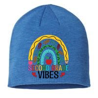 First Day Of 2Nd Grade Team Second Grade Vibes Rainbow Gift Sustainable Beanie