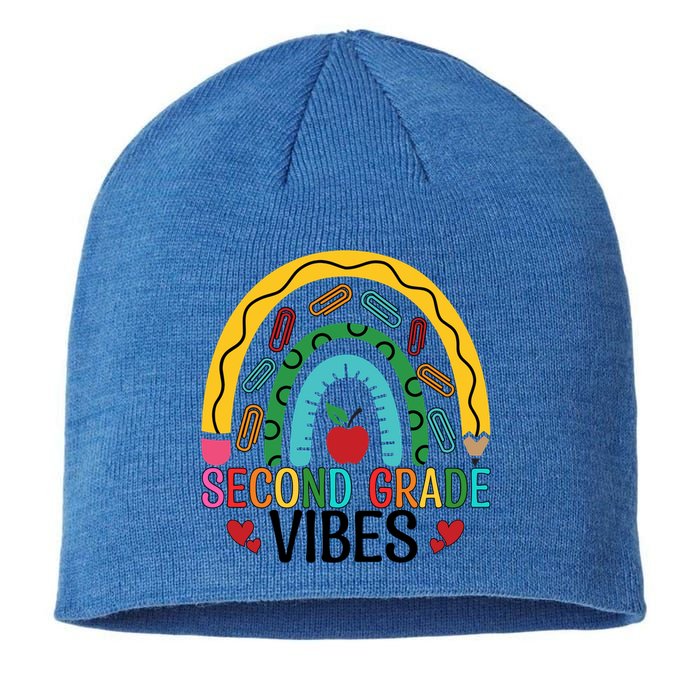 First Day Of 2Nd Grade Team Second Grade Vibes Rainbow Gift Sustainable Beanie