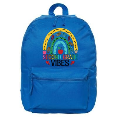 First Day Of 2Nd Grade Team Second Grade Vibes Rainbow Gift 16 in Basic Backpack