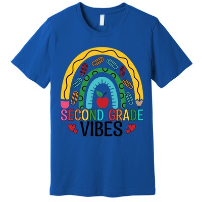 First Day Of 2Nd Grade Team Second Grade Vibes Rainbow Gift Premium T-Shirt