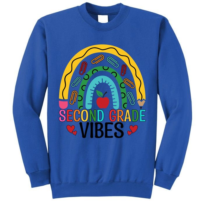 First Day Of 2Nd Grade Team Second Grade Vibes Rainbow Gift Tall Sweatshirt