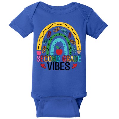 First Day Of 2Nd Grade Team Second Grade Vibes Rainbow Gift Baby Bodysuit