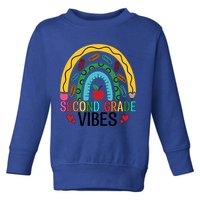 First Day Of 2Nd Grade Team Second Grade Vibes Rainbow Gift Toddler Sweatshirt