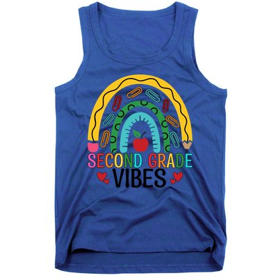 First Day Of 2Nd Grade Team Second Grade Vibes Rainbow Gift Tank Top