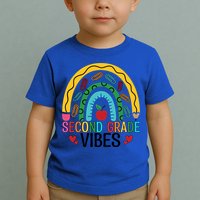 First Day Of 2Nd Grade Team Second Grade Vibes Rainbow Gift Toddler T-Shirt