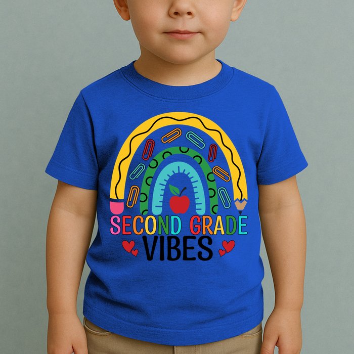 First Day Of 2Nd Grade Team Second Grade Vibes Rainbow Gift Toddler T-Shirt