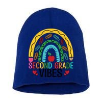 First Day Of 2Nd Grade Team Second Grade Vibes Rainbow Gift Short Acrylic Beanie