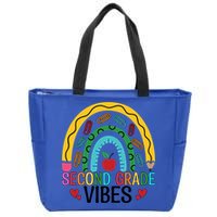 First Day Of 2Nd Grade Team Second Grade Vibes Rainbow Gift Zip Tote Bag