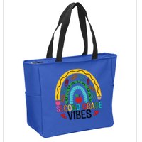 First Day Of 2Nd Grade Team Second Grade Vibes Rainbow Gift Zip Tote Bag