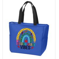 First Day Of 2Nd Grade Team Second Grade Vibes Rainbow Gift Zip Tote Bag