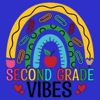 First Day Of 2Nd Grade Team Second Grade Vibes Rainbow Gift Zip Tote Bag