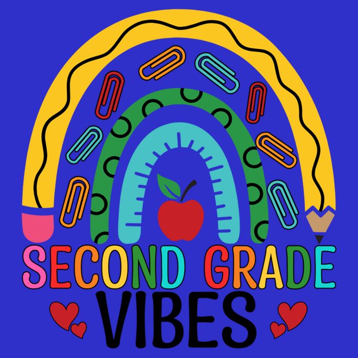 First Day Of 2Nd Grade Team Second Grade Vibes Rainbow Gift Zip Tote Bag