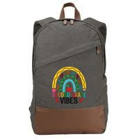 First Day Of 2Nd Grade Team Second Grade Vibes Rainbow Gift Cotton Canvas Backpack