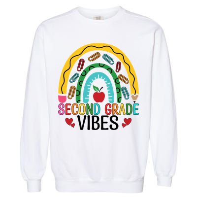 First Day Of 2Nd Grade Team Second Grade Vibes Rainbow Gift Garment-Dyed Sweatshirt
