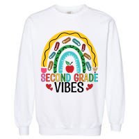 First Day Of 2Nd Grade Team Second Grade Vibes Rainbow Gift Garment-Dyed Sweatshirt