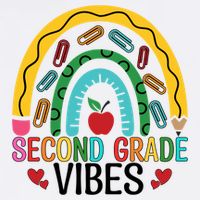 First Day Of 2Nd Grade Team Second Grade Vibes Rainbow Gift Garment-Dyed Sweatshirt