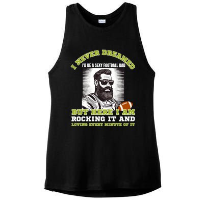 Football Dad Of American Football Player Son For Fathers Day Gift Ladies PosiCharge Tri-Blend Wicking Tank