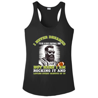 Football Dad Of American Football Player Son For Fathers Day Gift Ladies PosiCharge Competitor Racerback Tank