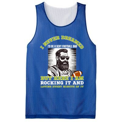 Football Dad Of American Football Player Son For Fathers Day Gift Mesh Reversible Basketball Jersey Tank