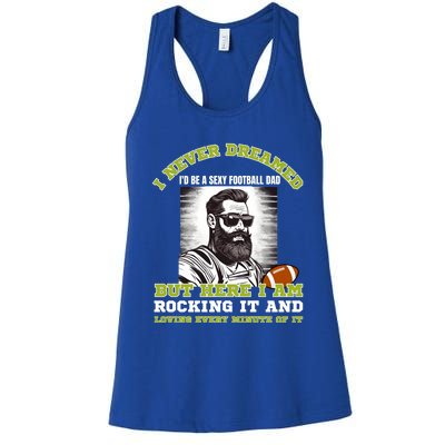 Football Dad Of American Football Player Son For Fathers Day Gift Women's Racerback Tank