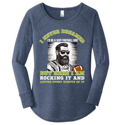 Football Dad Of American Football Player Son For Fathers Day Gift Women's Perfect Tri Tunic Long Sleeve Shirt