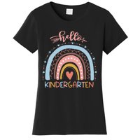 First Day Of School Hello Kindergarten Teacher Rainbow Kids Women's T-Shirt