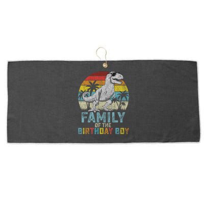 Family Dinosaur Of The Birthday Matching Family Large Microfiber Waffle Golf Towel