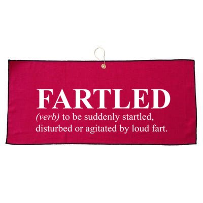 Fartled Definition Of A Fart Funny Large Microfiber Waffle Golf Towel