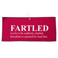Fartled Definition Of A Fart Funny Large Microfiber Waffle Golf Towel