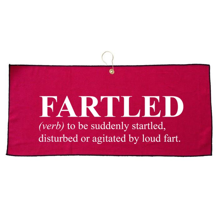Fartled Definition Of A Fart Funny Large Microfiber Waffle Golf Towel