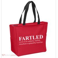 Fartled Definition Of A Fart Funny Zip Tote Bag