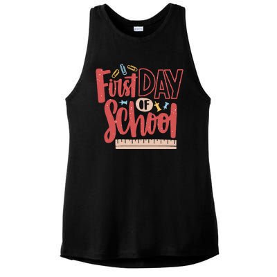 First Day Of School Cute Education Ladies PosiCharge Tri-Blend Wicking Tank