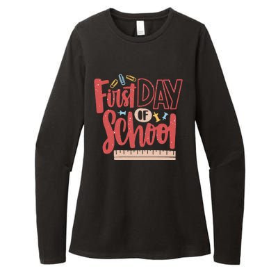 First Day Of School Cute Education Womens CVC Long Sleeve Shirt