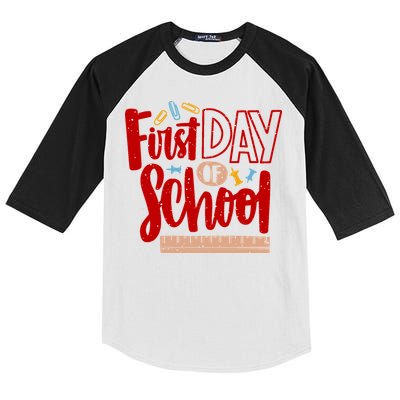 First Day Of School Cute Education Kids Colorblock Raglan Jersey