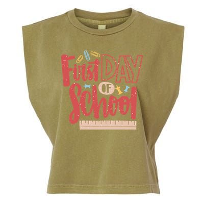 First Day Of School Cute Education Garment-Dyed Women's Muscle Tee