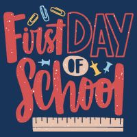 First Day Of School Cute Education 7 Panel Mesh Trucker Snapback Hat