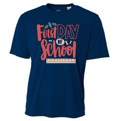 First Day Of School Cute Education Cooling Performance Crew T-Shirt