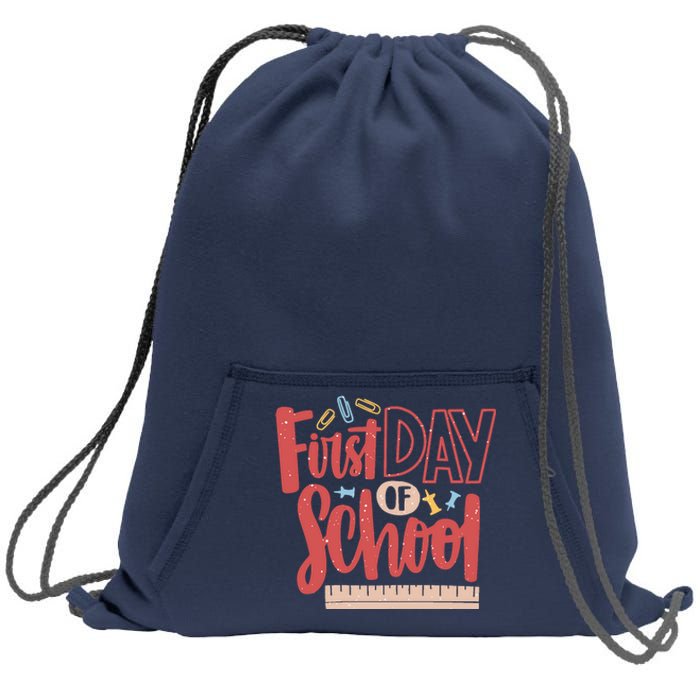 First Day Of School Cute Education Sweatshirt Cinch Pack Bag