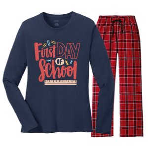 First Day Of School Cute Education Women's Long Sleeve Flannel Pajama Set 