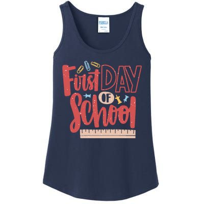 First Day Of School Cute Education Ladies Essential Tank