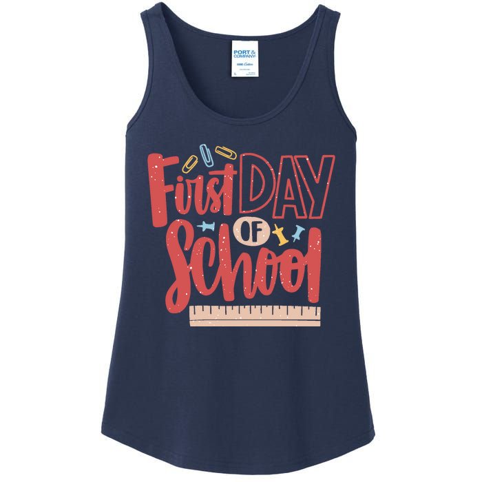 First Day Of School Cute Education Ladies Essential Tank